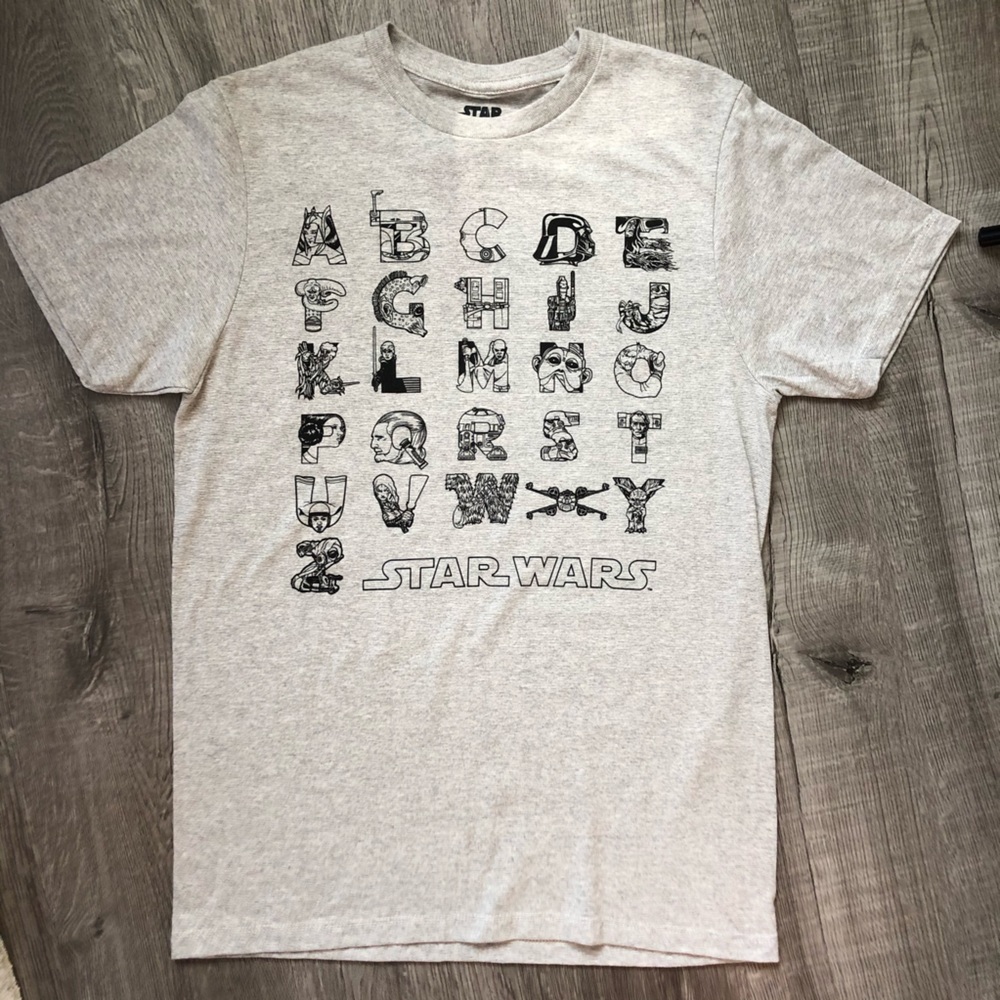 Disney Star Wars Alphabet T shirt men’s Medium NWT